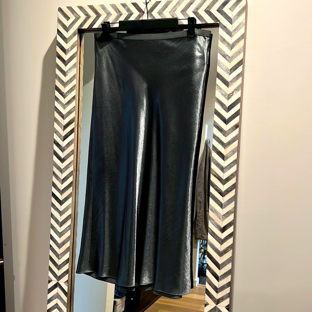 Vince satin midi pull on skirt